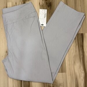 NWT Lulu-B Pull On Stretch Pants Womens 12 Gray Golf Travel Boutique